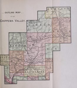 1891 Outline Map of the Chippewa Valley