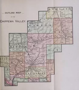 1891 Outline Map of the Chippewa Valley